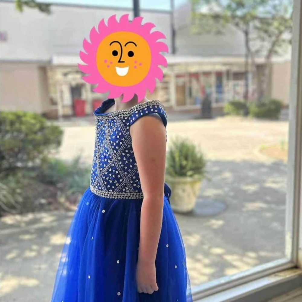 Jovani Royal Blue Beaded Dress